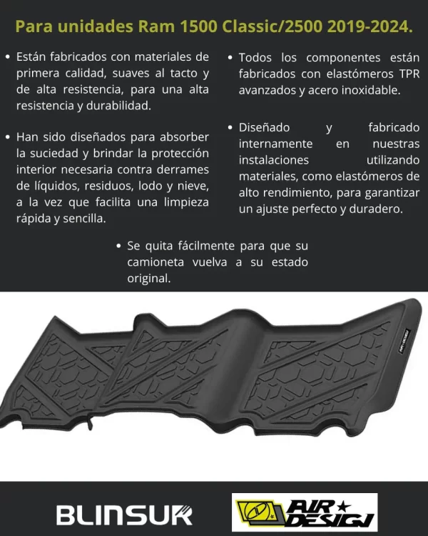 Juego Tapete Delanteros Traseros Ram Classic 1500 2019-2024