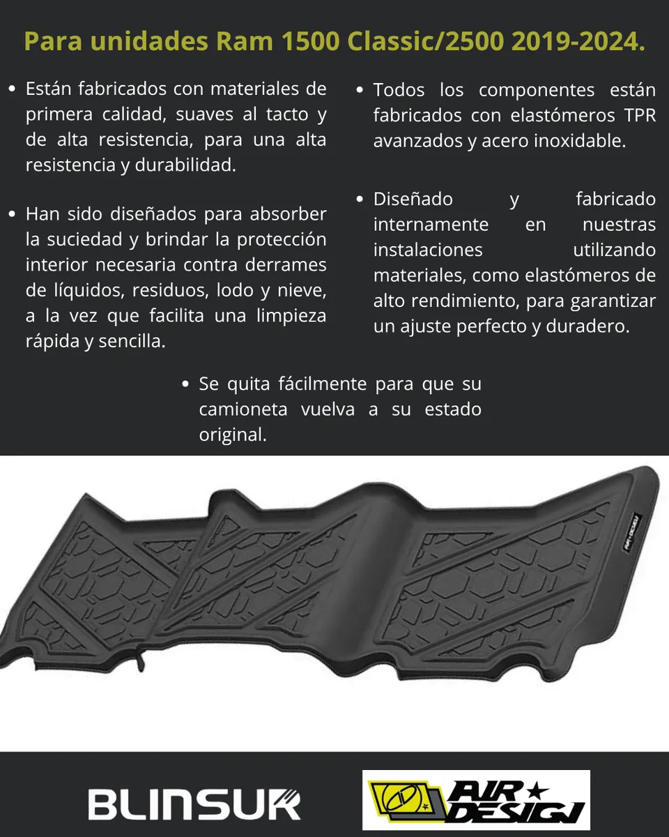 Juego Tapete Delanteros Traseros Ram Classic 1500 2019-2024 - Image 3