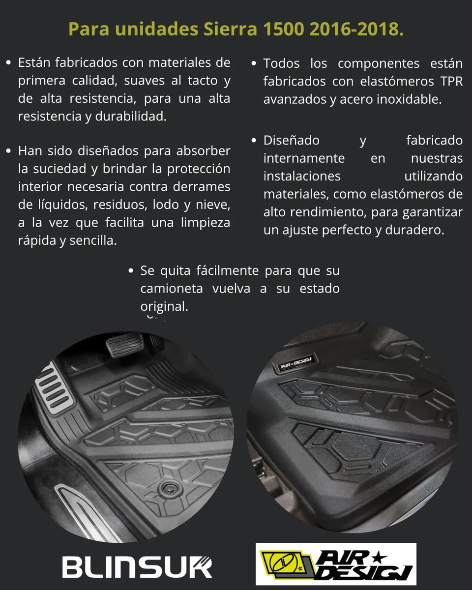 Juego Tapetes Delanteros Gmc Sierra 1500 2016-2018 - Image 3