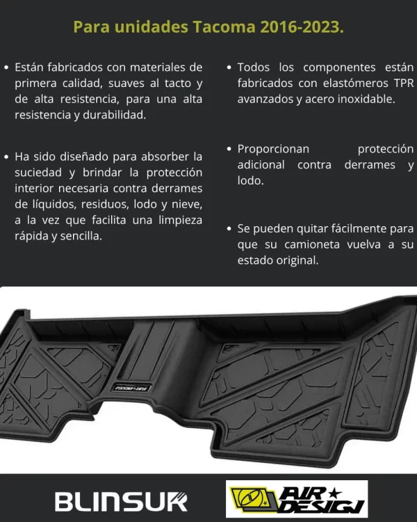 Tapetes De Uso Rudo Airdesign Toyota Tacoma 2016-2023