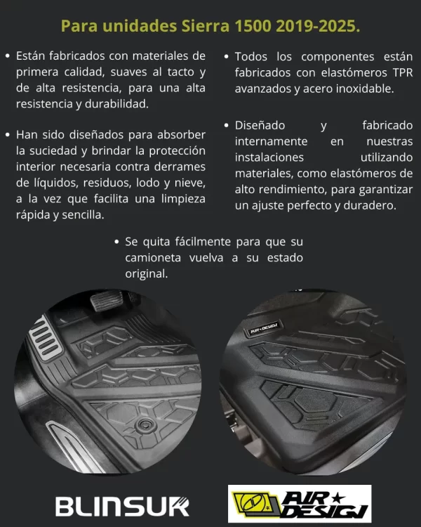 Juego De Tapetes Delanteros Gmc Sierra 1500 2019-2025