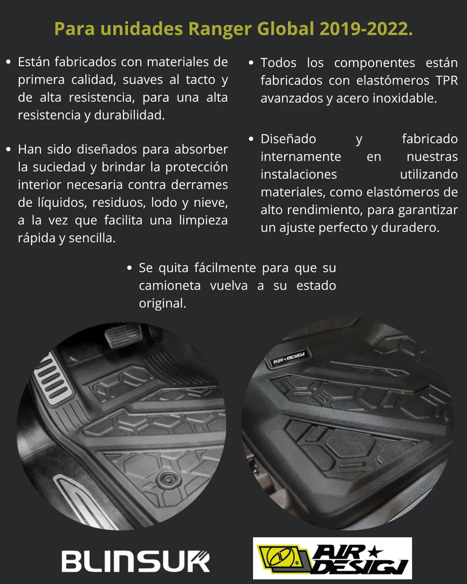 Juego De Tapetes Delanteros Ford Ranger Global 2019-2022 - Image 3