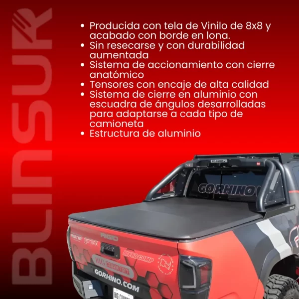 Tapa Cubre Batea Lona Para Ford Ranger 2016-2022 Dob Cabina