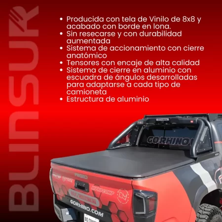 Tapa Cubre Batea Lona Para Ford Ranger Wildtrack 2023-24 Dc - Image 3
