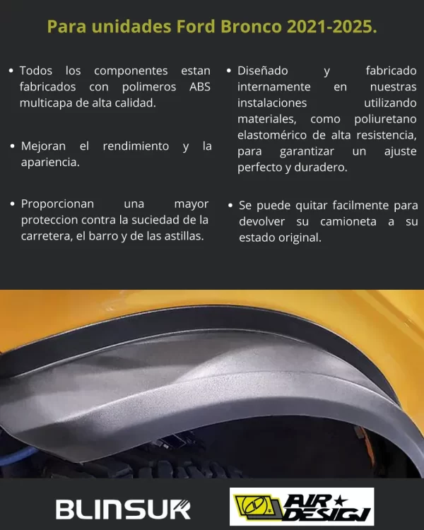 Juego High Profile Wide Fender Flares Ford Bronco 21-25