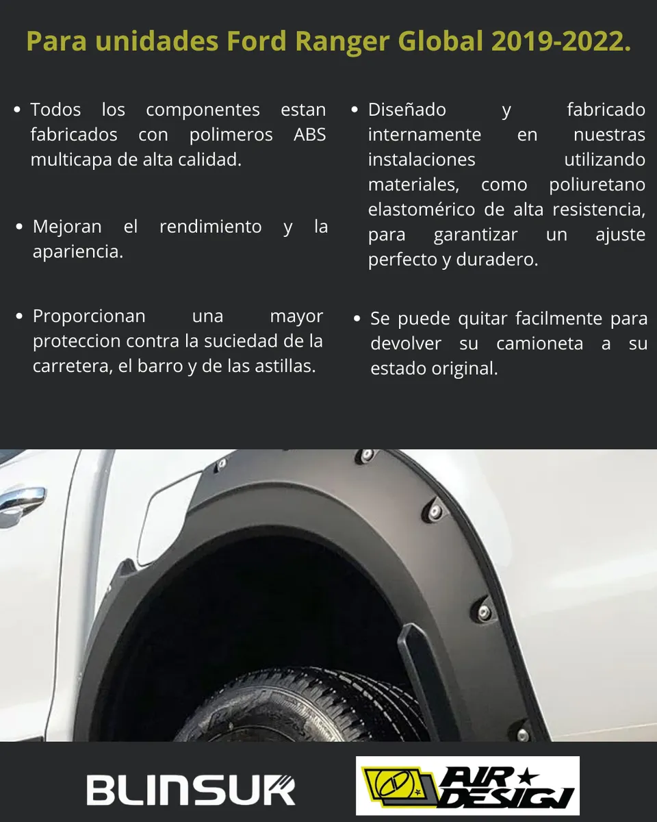 Juego De Cantoneras Para Ford Ranger Global 2019 - 2022 - Image 3