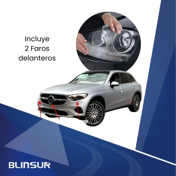 Sticker Protección Ppf Faros Y Emblema Mercedes Benz Glc300