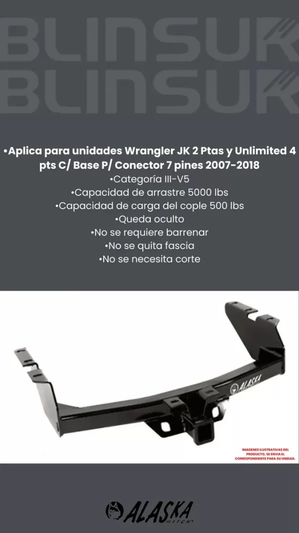 Tirón De Enganche Jeep Wrangler Jk 2007 - 2018 Negro