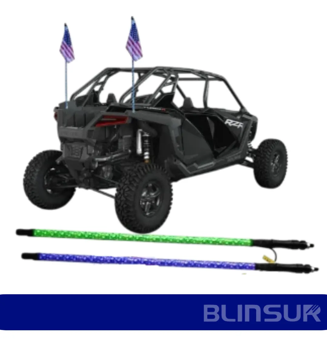 Antena C/luz Led Azul Universal C/bandera 120cm 12vcc - Image 3