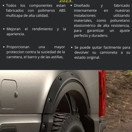 Juego Cantoneras Lisos Ford Super Duty Caja Grande 2023/2025 - Image 3