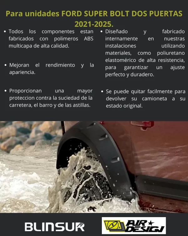 Juego Cantoneras Lisos, Ford Bronco Dos Puertas 2021-2025