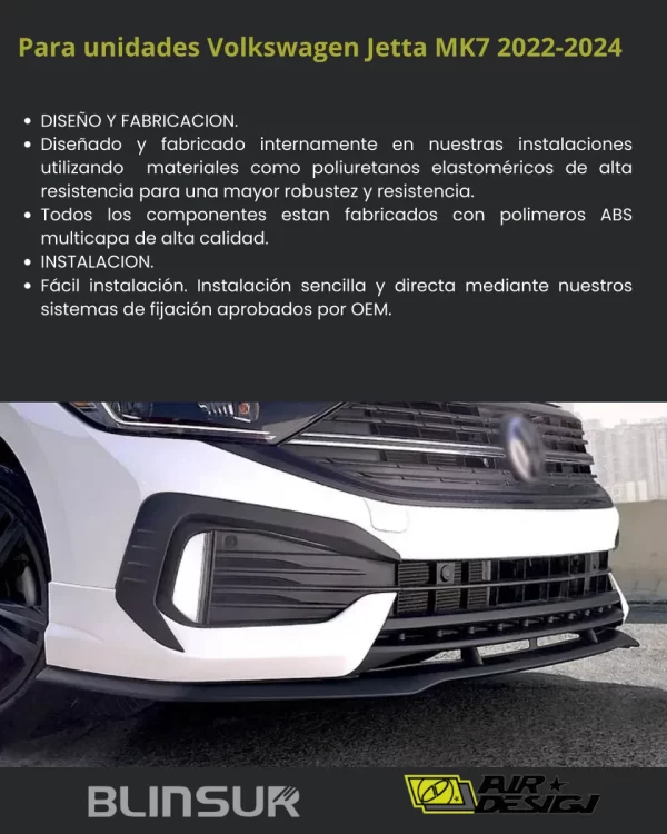 Spoiler Delantero Con Splitter Vw Jetta 2022-2024