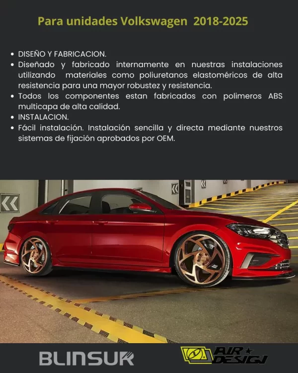 Juego De Faldones Laterales Para Vw Jetta 2022-2025