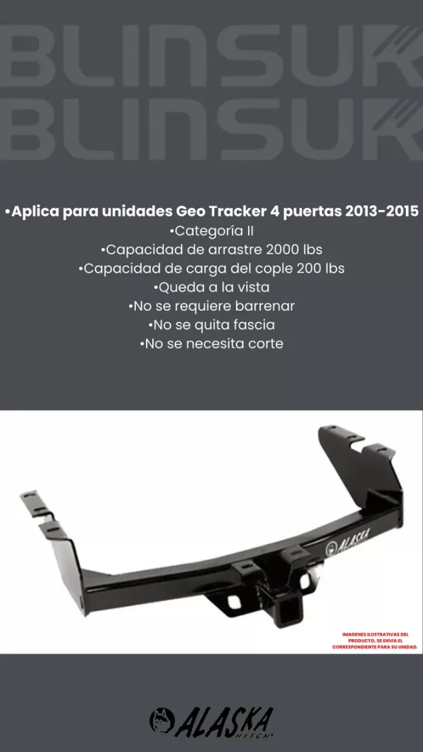 Tirón Jalón Enganche Geo Tracker 4 Puertas 1989-1998 Negro