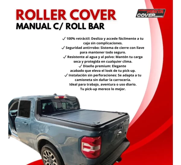 Tapa Cubrebatea Retractil Manual C/ Roll Bar Jac T9 2024-26