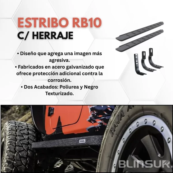 Estribos Rb10 80in Neg. Text. Ford F-150/lobo 2015 - 2022