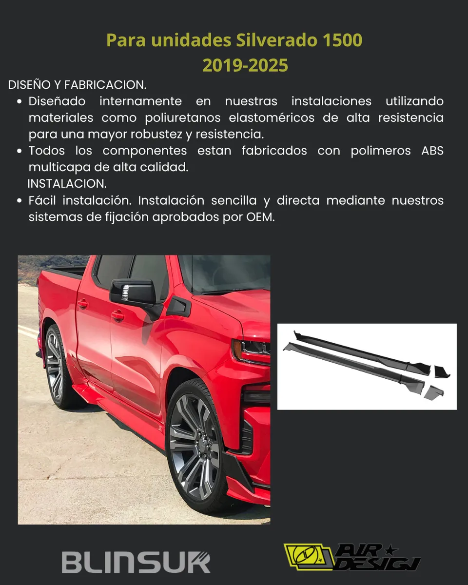 Juego De Faldones Con Ext Chevrolet Silverado 1500 2019 2025 - Image 3