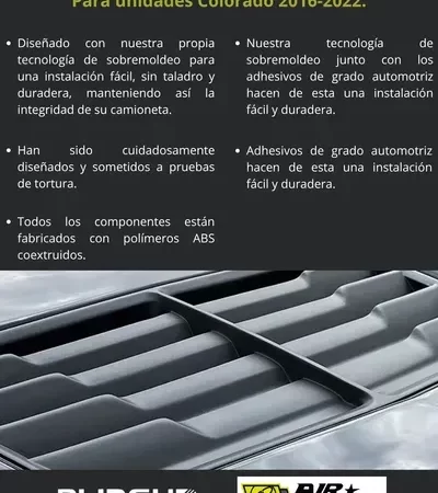 Toma De Aire De Cofre Airdesign Chevrolet Colorado 2016 2022 - Image 3