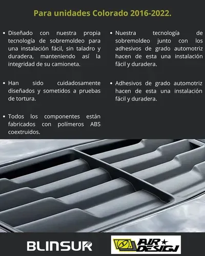 Toma De Aire De Cofre Airdesign Chevrolet Colorado 2016 2022