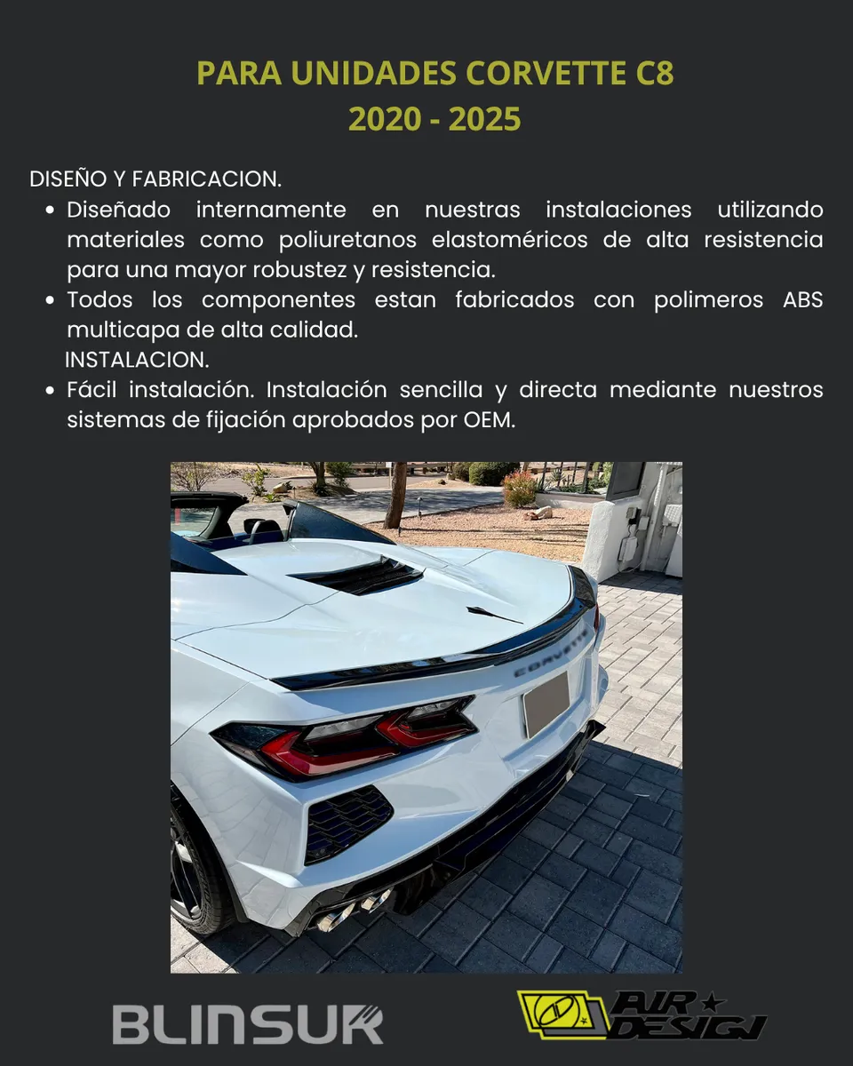 Alerón De Bajo Perfil Para Chevrolet Corvette C8 2020 - 2025 - Image 3