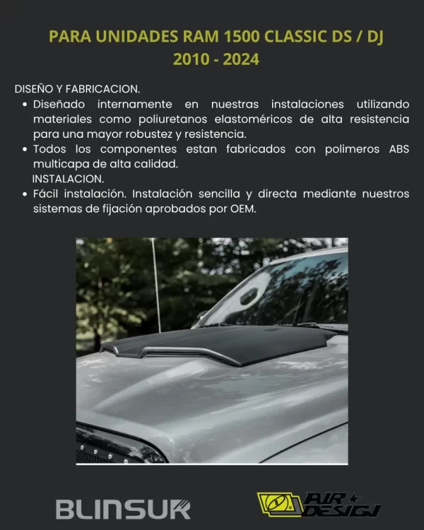 Toma De Aire De Cofre Ram 1500 Classic Ds/dj 2010 - 2024