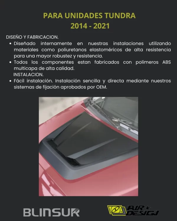 Toma De Aire Para Toyota Tundra 2014 2021 Airdesign