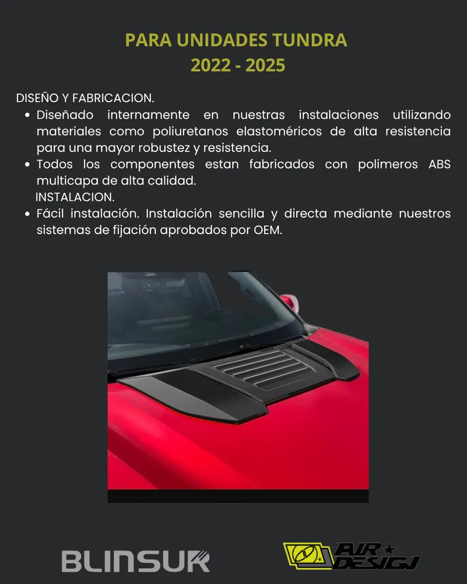 Toma De Aire Para Toyota Tundra 2022 2025 Airdesign - Image 3
