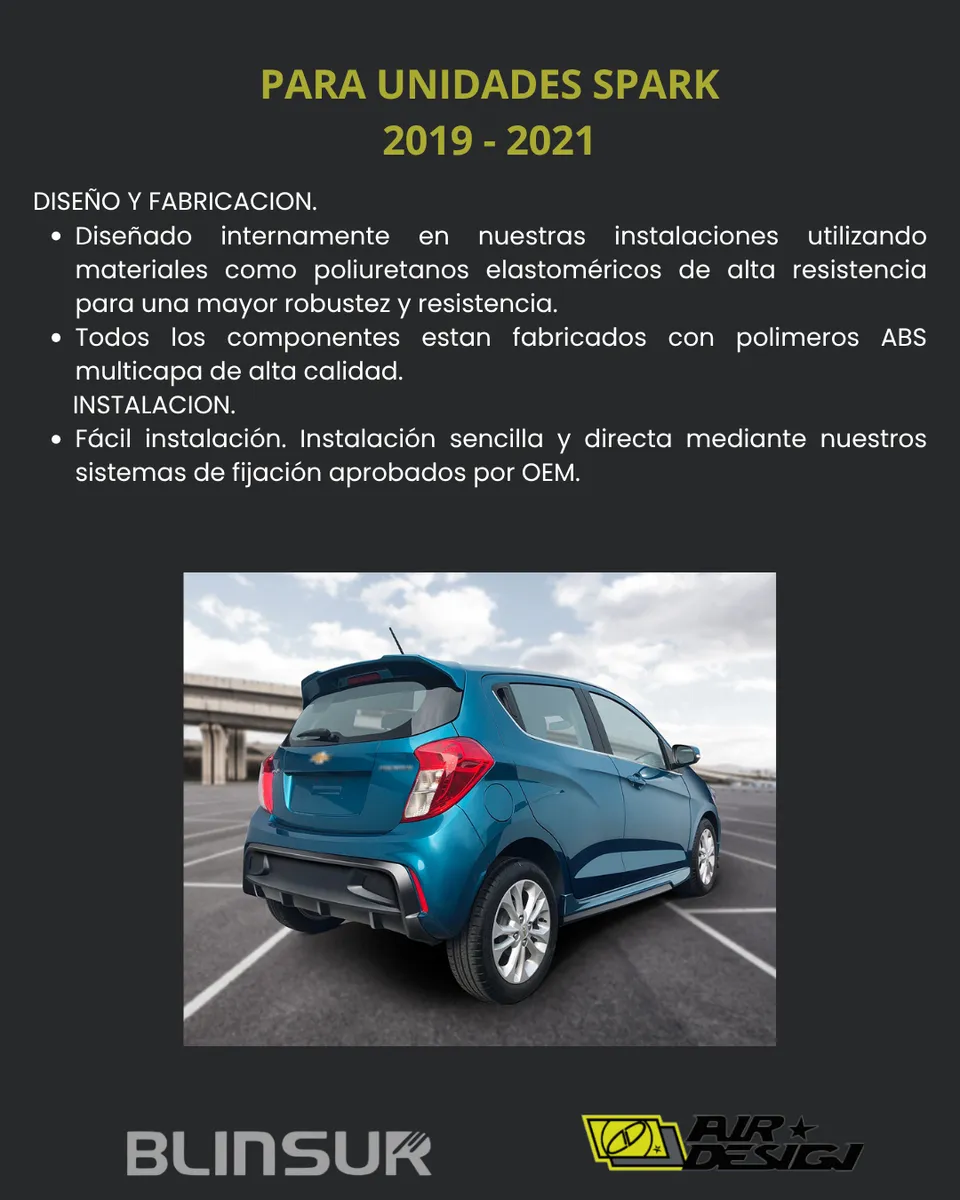 Body Kit Completo Air Design Chevrolet Spark 2019  - 2021 - Image 3