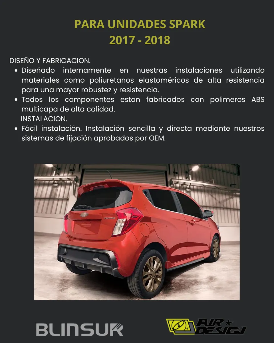 Body Kit Completo Air Design Chevrolet Spark 2017   2018 - Image 3