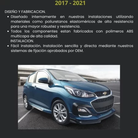 Juego De Faldones Con Splitters Laterales Spark 2017  2021 - Image 3