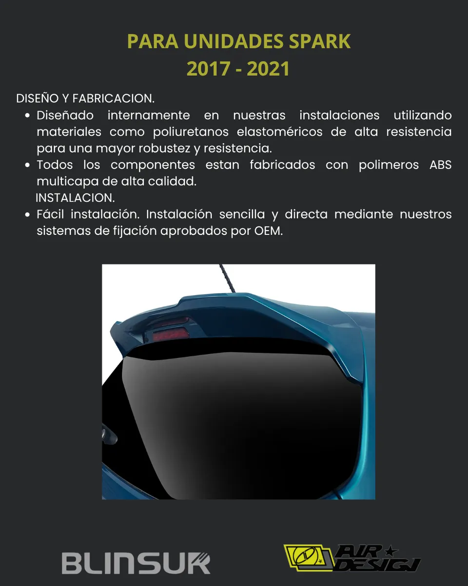 Alerón De Techo Chevrolet Spark/spark Ng 2017 - 2021 - Image 3