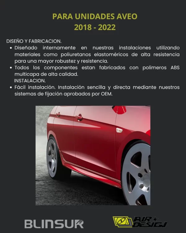 Juego De Faldones Laterales Chevrolet Aveo 2018 - 2022