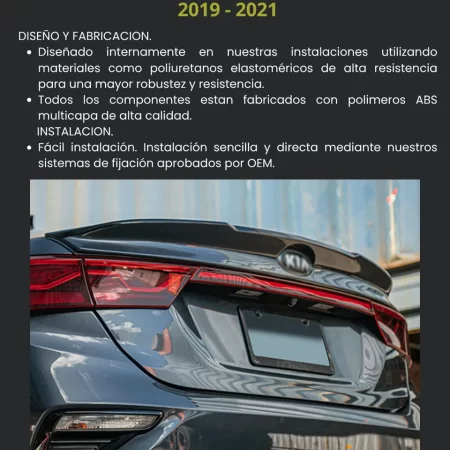 Alerón De Bajo Perfil Air Design Kia Forte 2019  2021 - Image 3
