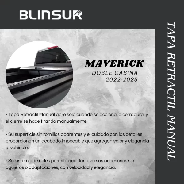Tapa Cubre Batea Retractil Manual Maverick D Cab. 2022 2025