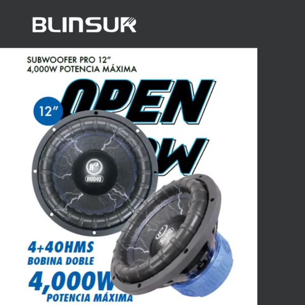 Subwoofer Doble Bobina Pro 12 Pulgadas 4000w
