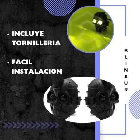 Par De Faros Redondo Bicolor Cara Transformer 12-24 Vv - Image 3