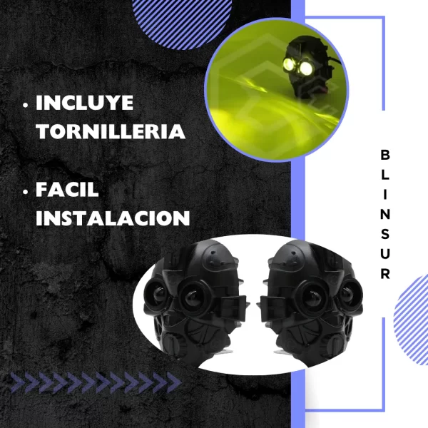 Par De Faros Redondo Bicolor Cara Transformer 12-24 Vv