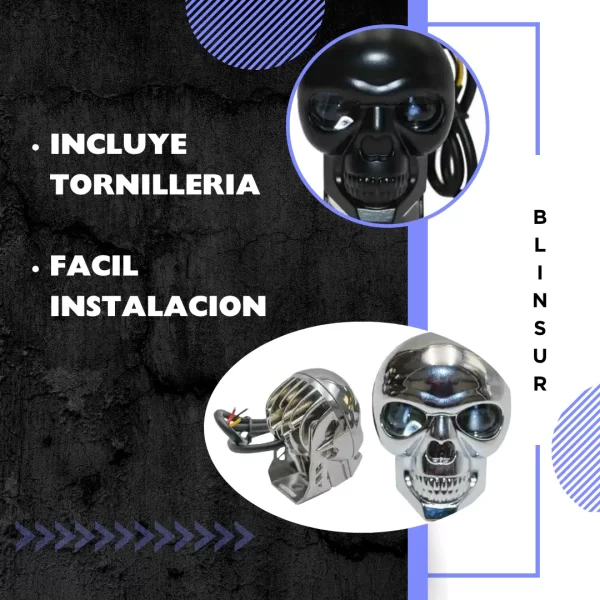 Faro Calavera Mega Hiperled Blanco/amabar