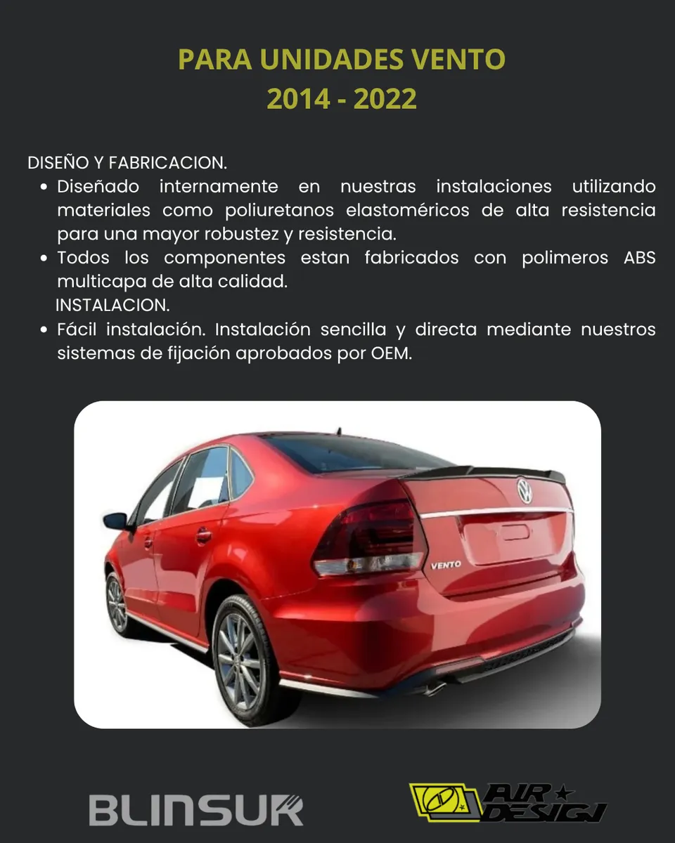 Alerón De Bajo Perfil Volkswagen Vento 2014 2022 - Image 3