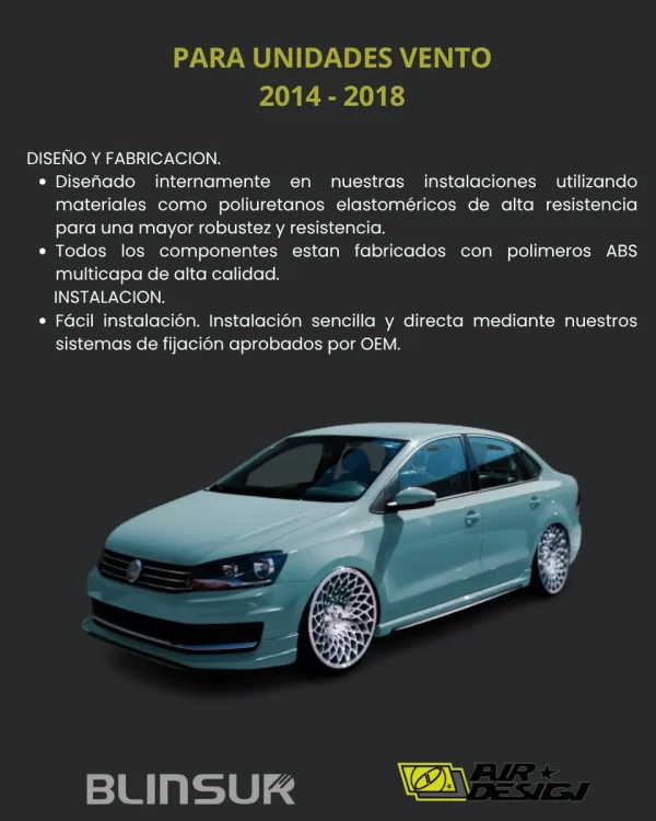 Juego De Faldones Laterales Air Design Vw Vento 2014 2018