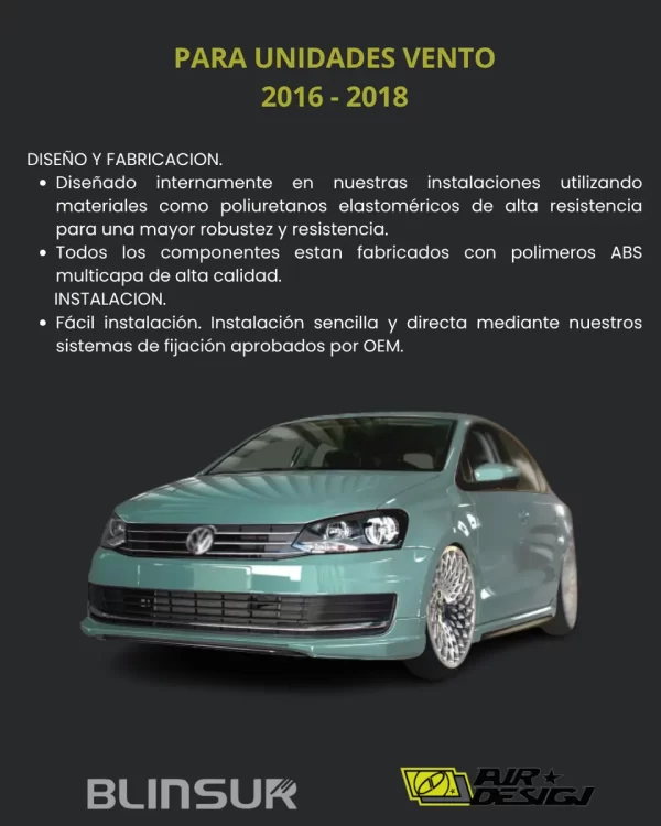 Spoiler Delantero Air Design Vw Vento 2016 - 2018