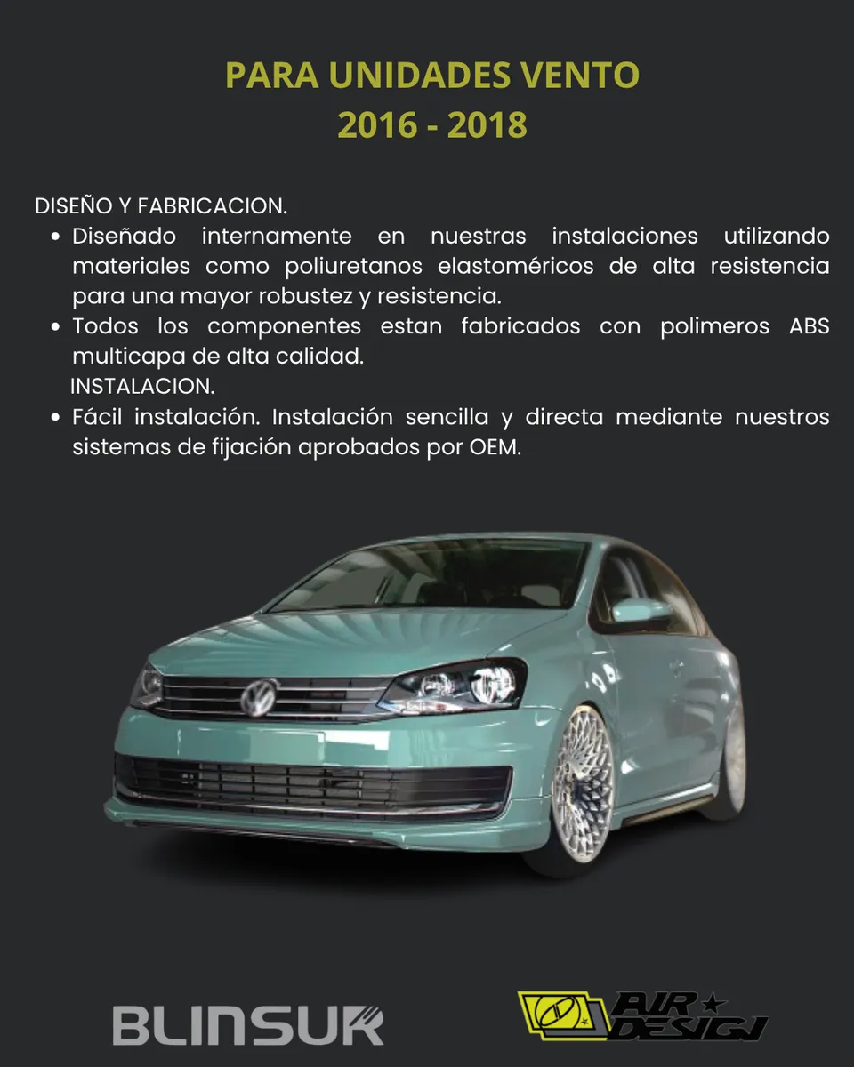 Spoiler/aleron Delantero Air Design Vw Vento 2016 2018 - Image 3