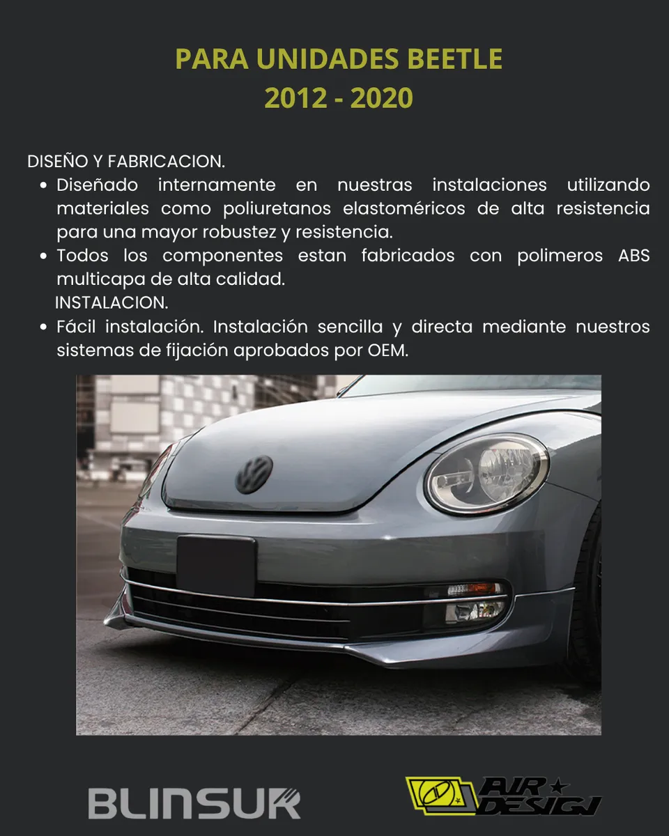 Juego De Splitters Delanteros Vw Beetle 2012 - 2020 - Image 3