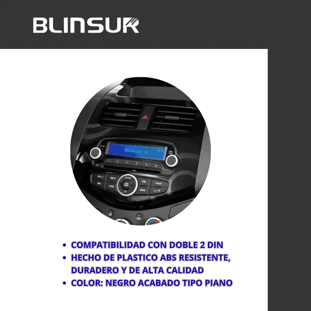 Frente Base Adaptador Chevrolet Spark Doble 2 Din 2010-2015 - Image 3