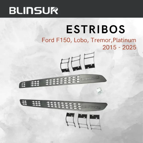 Estribos Negros F-150 Lobo Thermor Platinium 2015 2025
