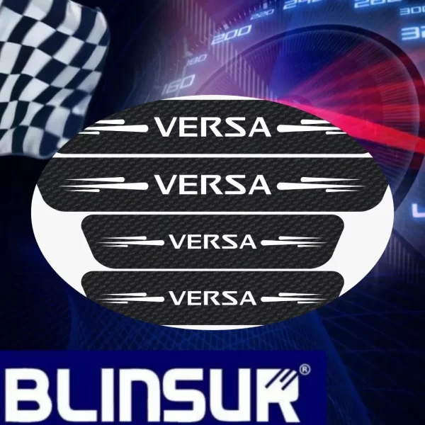 Protección Estribos Fibra De Carbono Con Blanco Nissan Versa