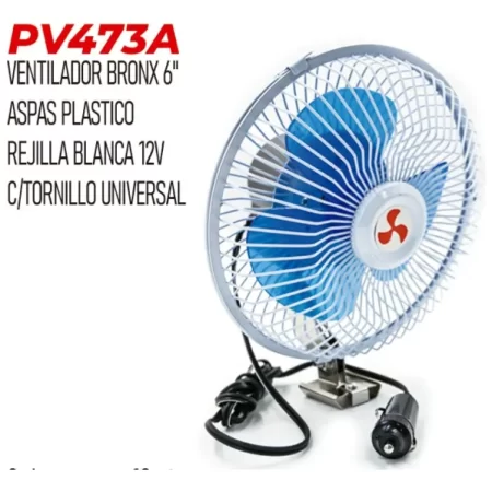 Ventilador Para Autos Bronx 6in 12v Rejilla Blanca - Image 3