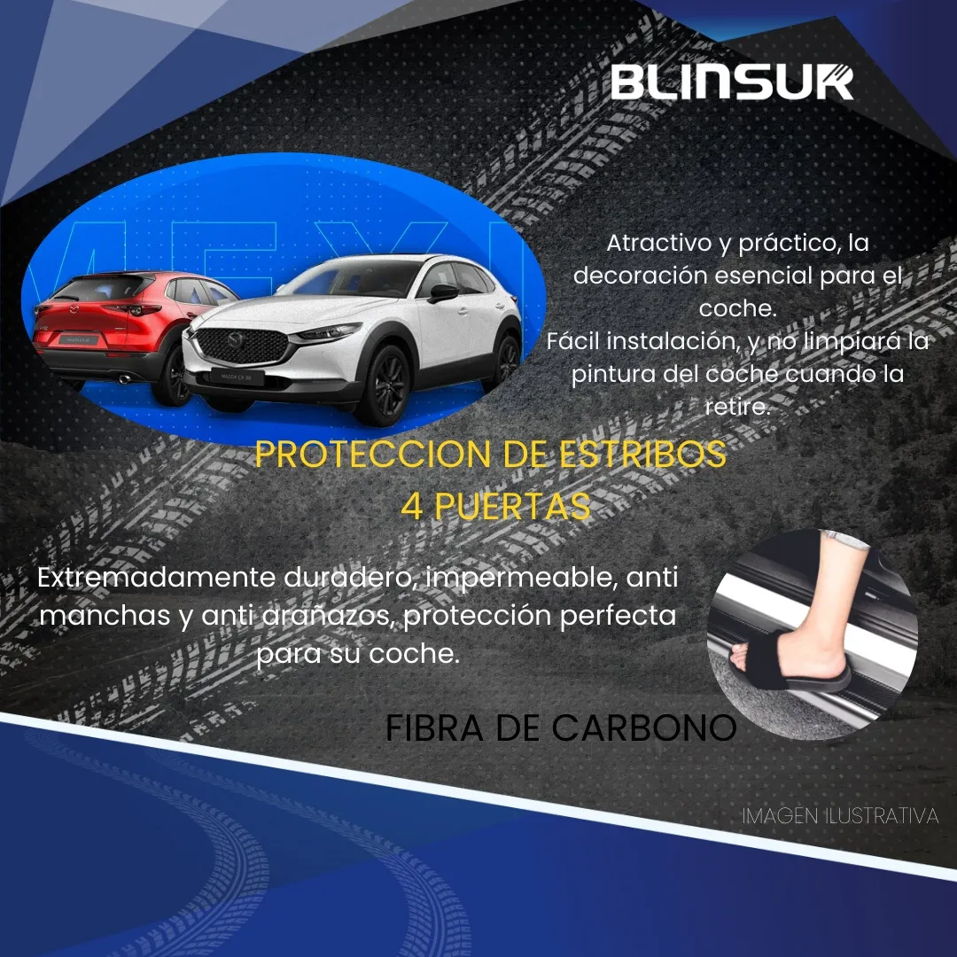 Sticker Bl Protección De Estribos 4 Puertas Para Mazda - Image 3