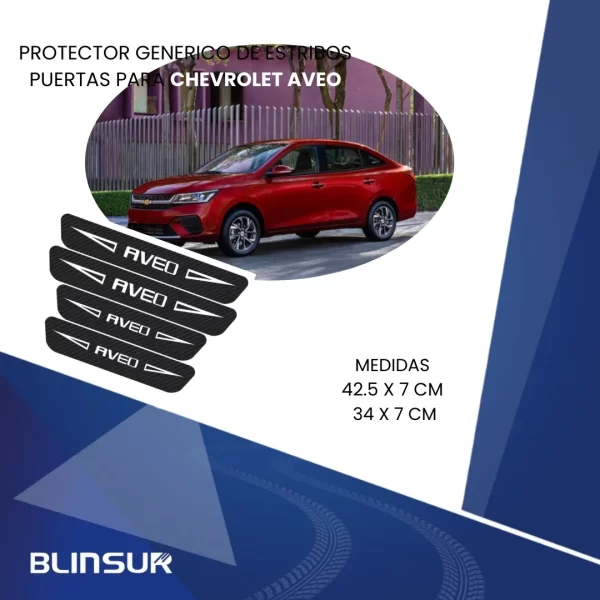Sticker Protección De Estribos Puertas Chevrolet Aveo