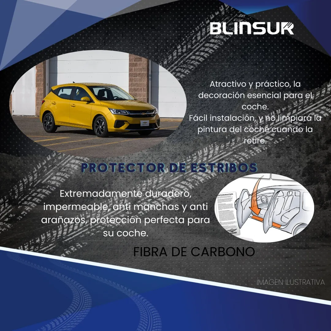 Sticker Protección Bl De Estribos Puertas Chevrolet Aveo - Image 3